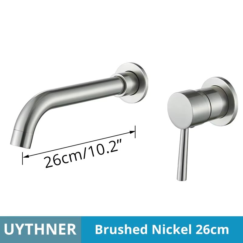Brushed Gold & Black Concealed Wall Mounted Basin Faucet Mixer