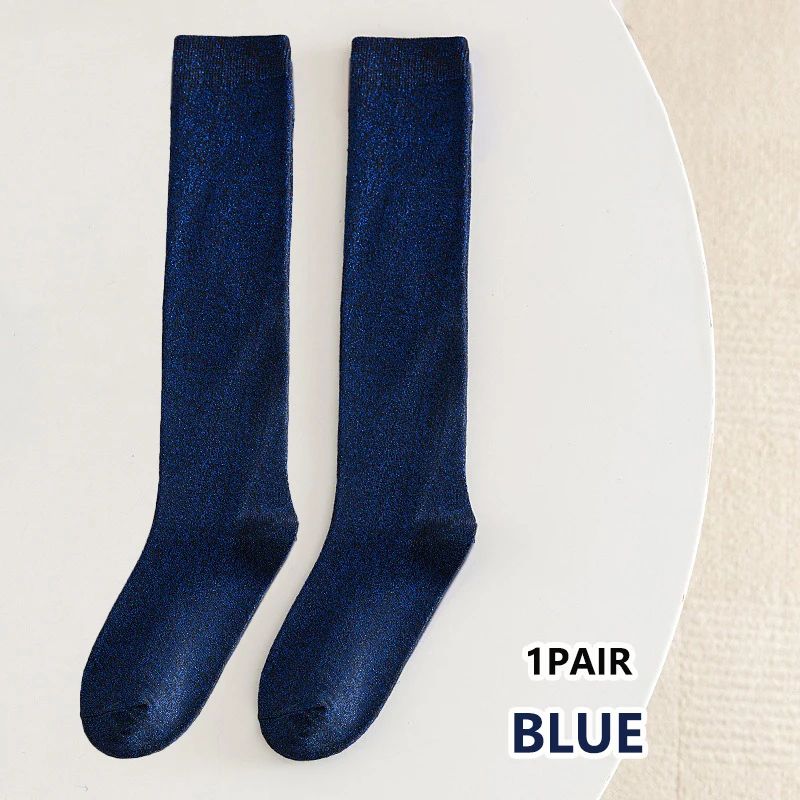 Womens Glitter Calf Socks Sparkly Metallic Casual Retro Socks, Bright Novelty Ankle Socks 1–5 Pairs