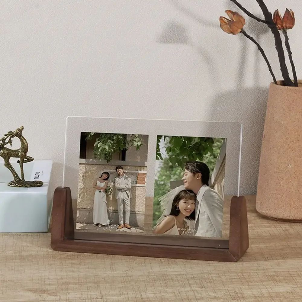 Walnut and Beech Acrylic U-Shape Photo Frame