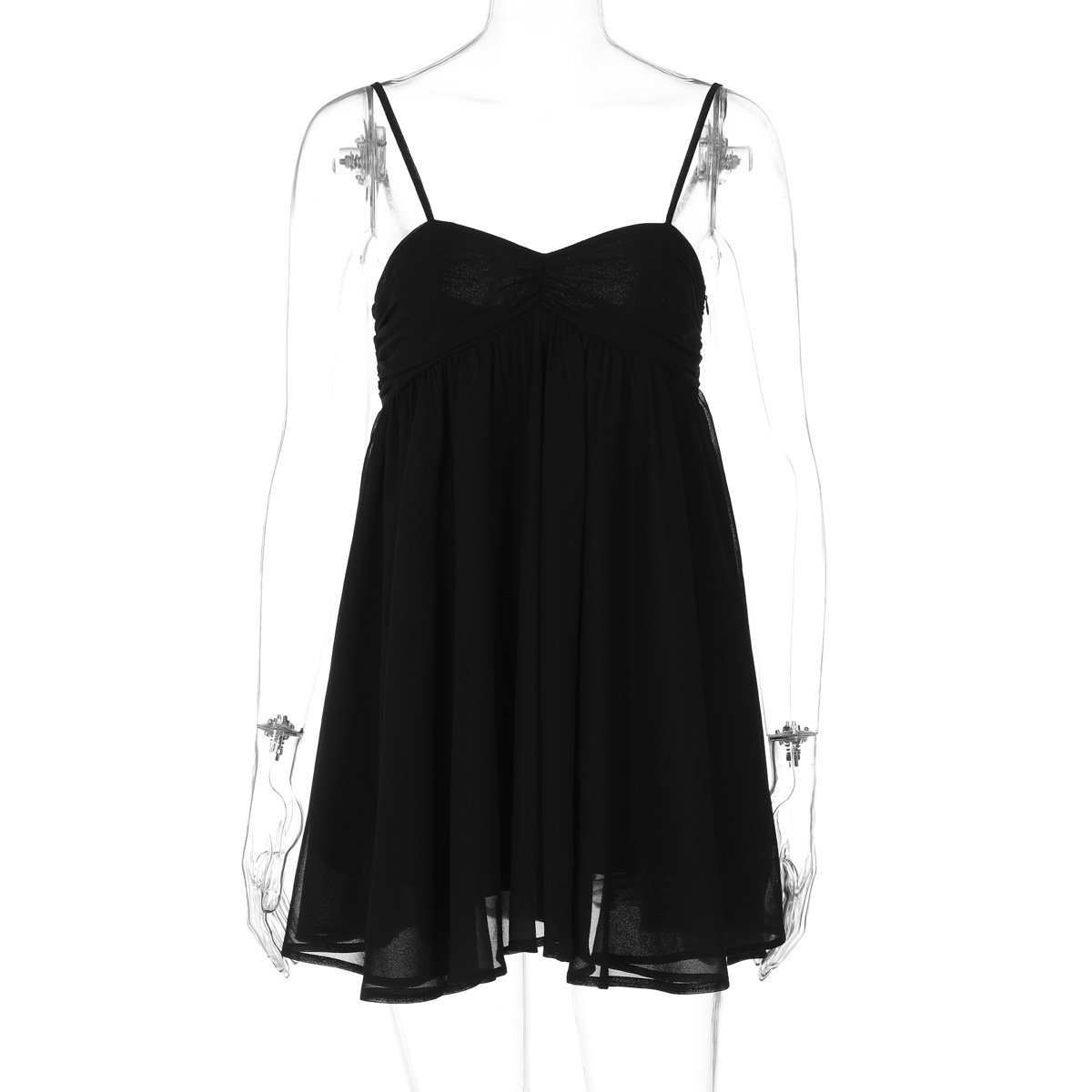 Chiffon Strapless Backless Sexy A-line Dress Women, Spaghetti Strap Party Bodycon Mini Summer Dress
