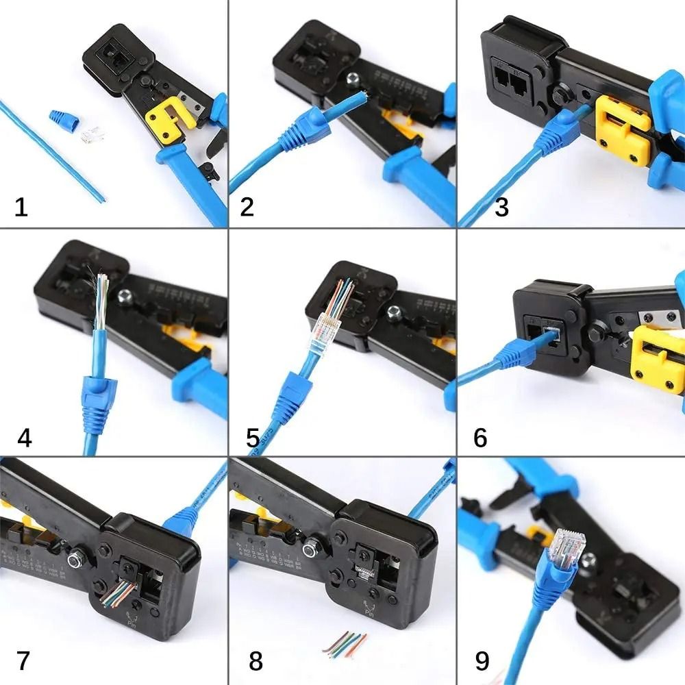 Multi Function RJ45 Crimping Tool Network Cable Crimper And Stripper Pliers