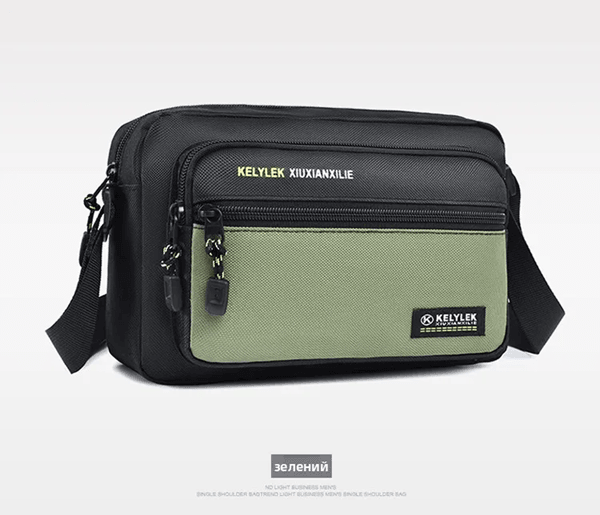 Mens Crossbody Bag Multi Layer Casual Shoulder Bag with Soft Handle