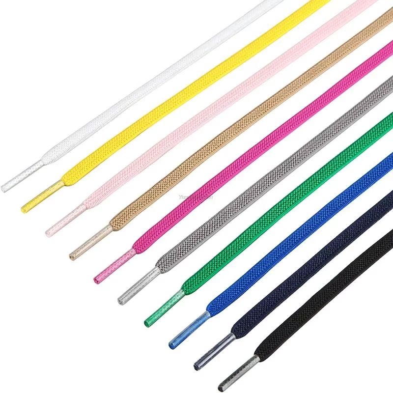 Classic Elastic Flat Shoelaces 0.28in for Sneakers - Kids and Adults