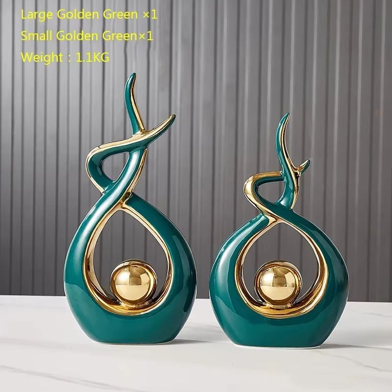 Nordic Ceramic Figurines – Modern Home Decor Sculptures for Living Room, Desk, or Feng Shui Display