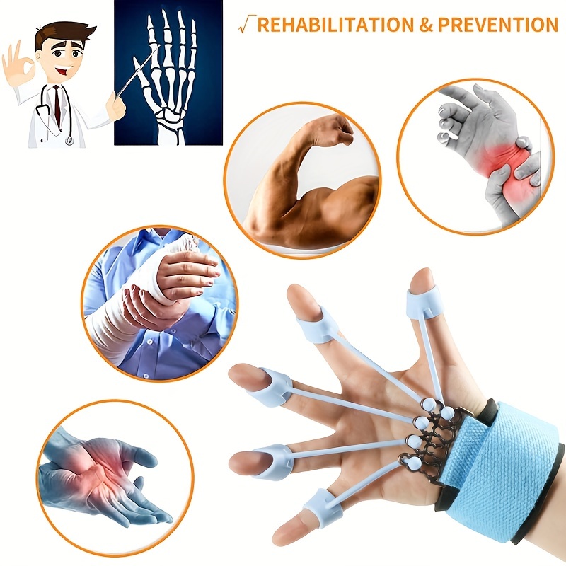 Finger Extensor Exerciser  Adjustable Resistance Hand Grip Strengthener, Silicone Hand Expander for Enhanced Strength