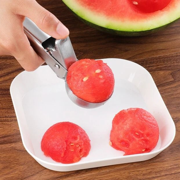Stainless Steel Ice Cream Scoop with Easy Trigger – Ideal for Cookie, Melon, and Dough Portions