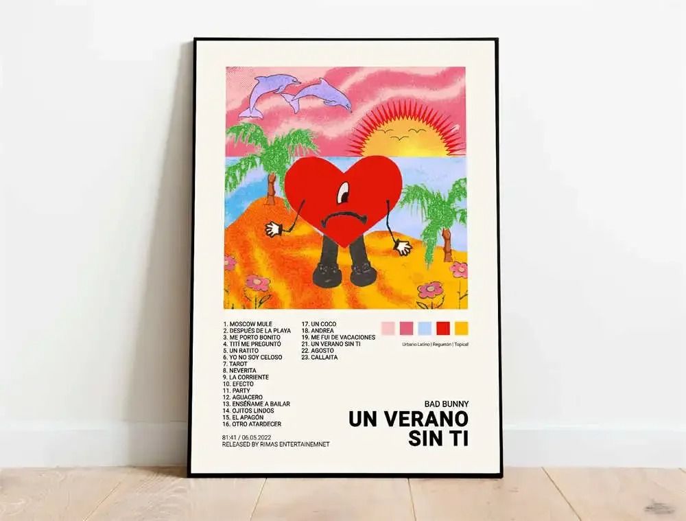 Latin Rap Music Poster Canvas Album Cover Aesthetic Wall Art Print