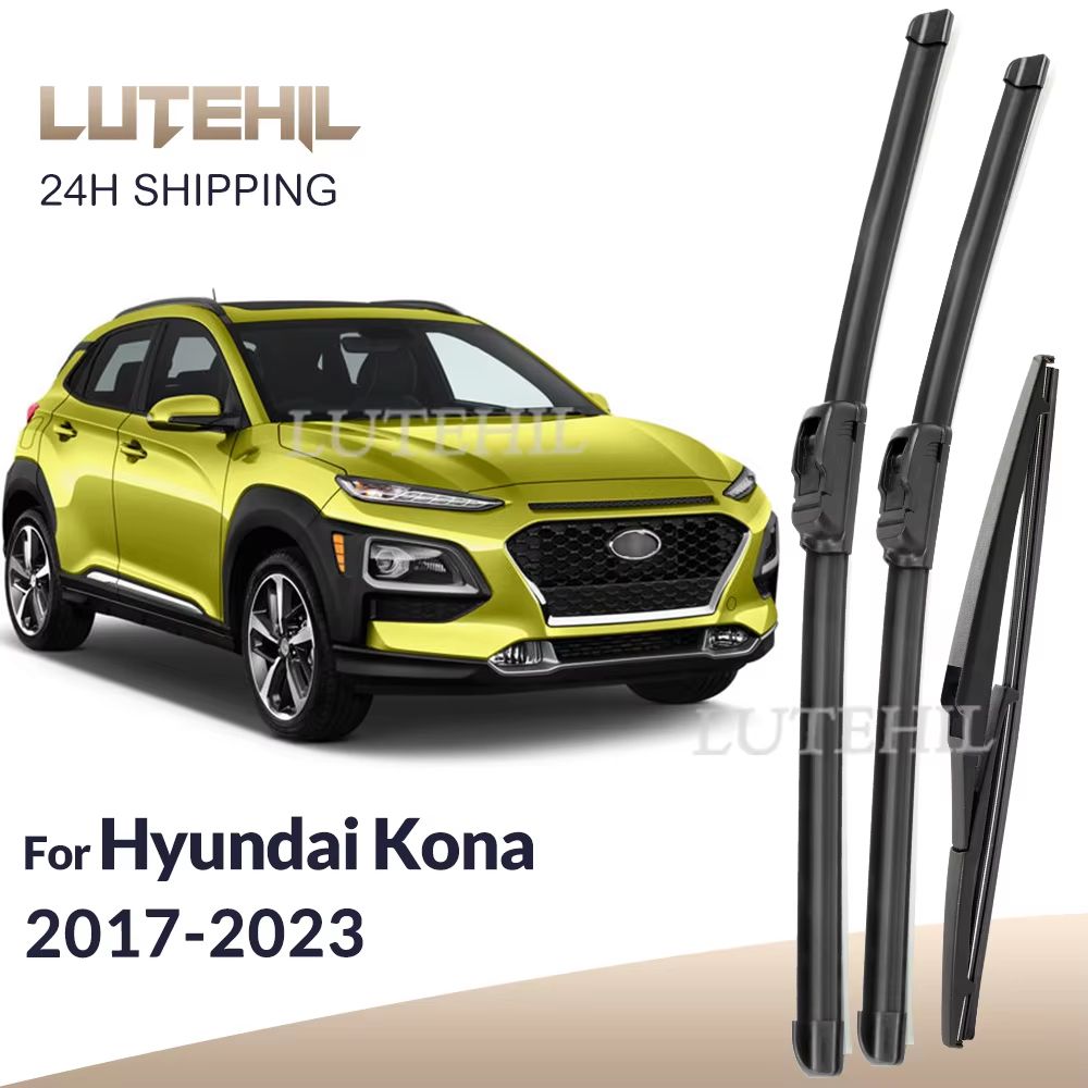 Premium Front & Rear Wiper Blades for Hyundai Kona 2017–2023 – Windshield & Window Protection