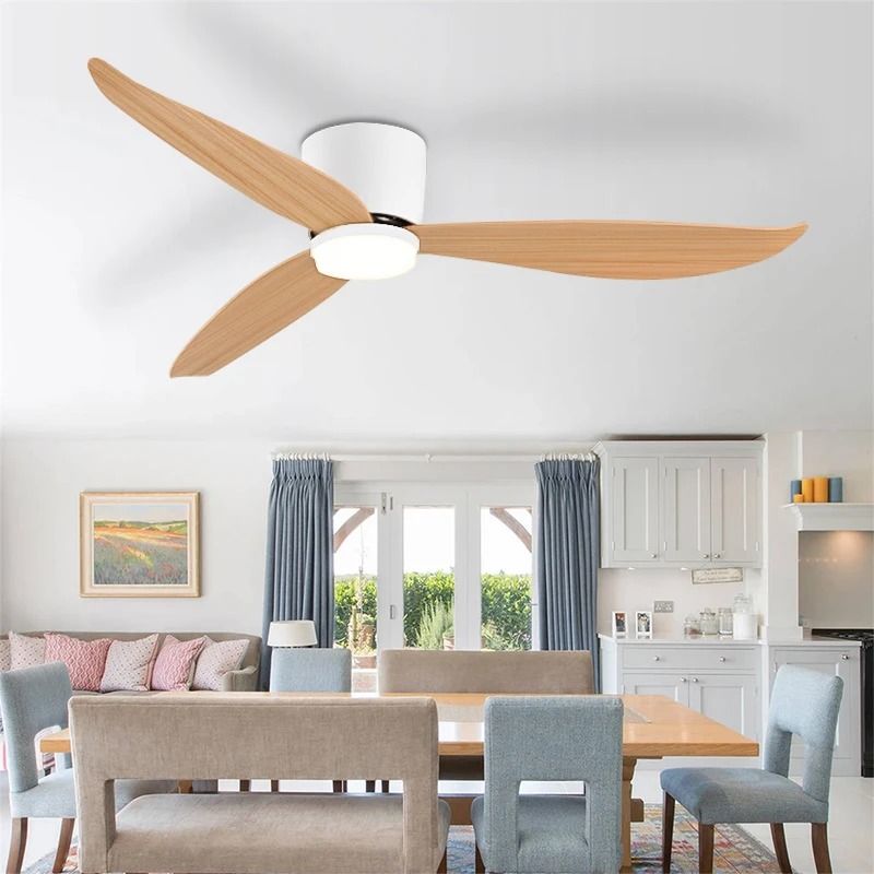 Modern LED Ceiling Fan with 6 Speed Settings and Light Strip