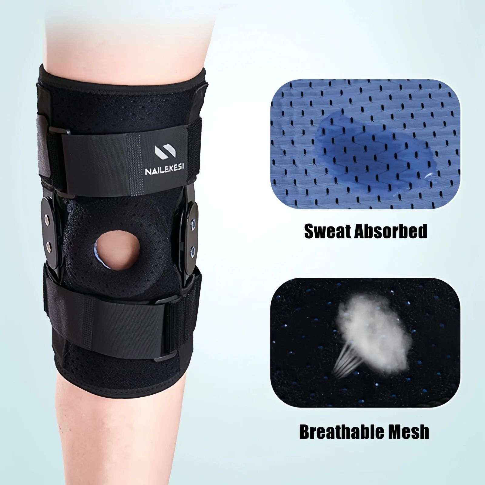 Hinged Knee Brace Adjustable Support Wrap for Pain Relief and ACL MCL Recovery