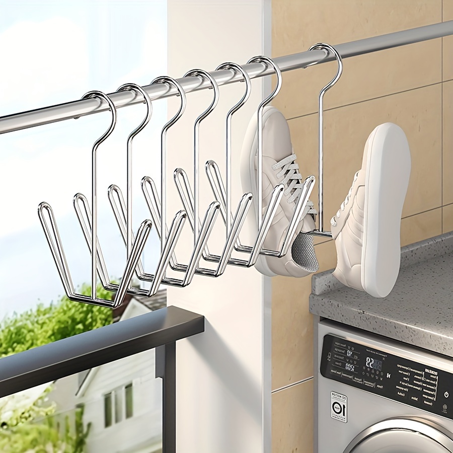 Stainless Steel Hanging Shoe Rack Organizer – Space-Saving Bathroom and Entryway Storage Solution