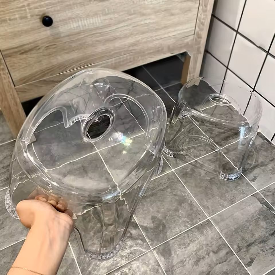 Clear Acrylic Shower Stool – Non-Slip Bathroom Seat for Home & Kids