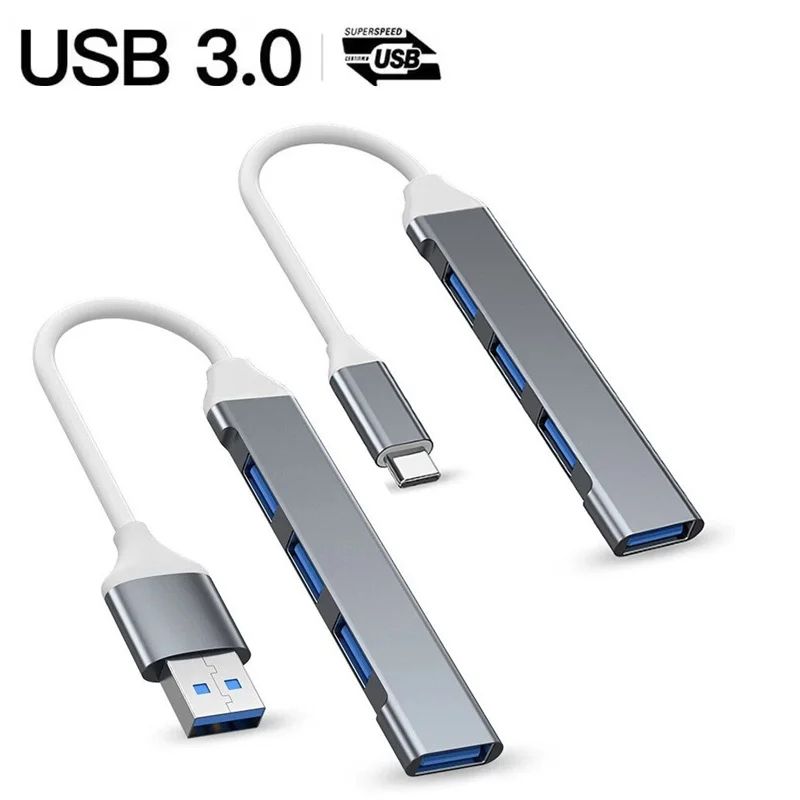 4-Port USB-C OTG Adapter Hub – USB C to USB 3.0 hub for Phone, Tablet & Laptop