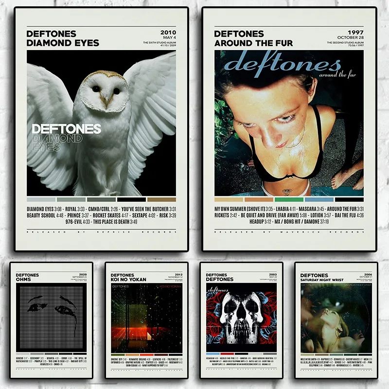 Deftones Album Cover Canvas Wall Art – Around the Fur Music Band Poster Print