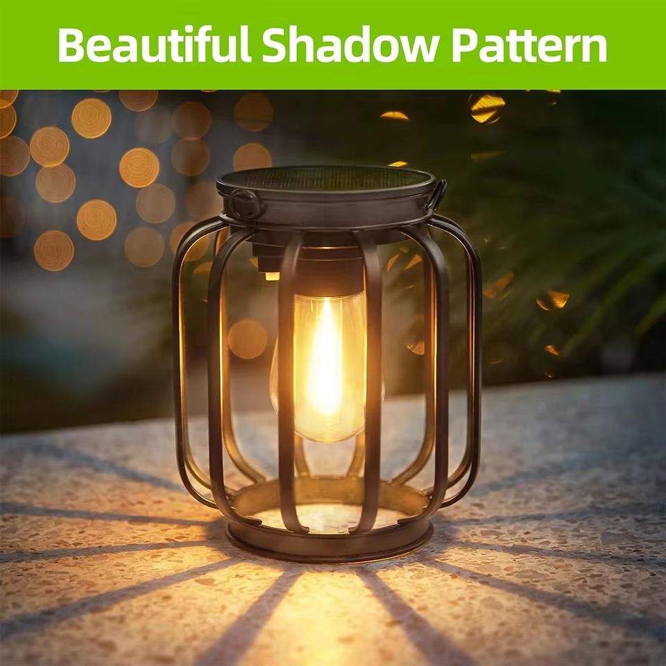 Solar Hanging Lantern Outdoor Light Waterproof Warm LED Garden Decor