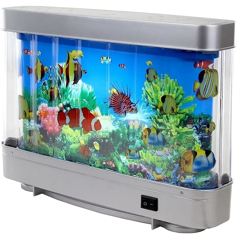 Tropical Fish Tank Lamp Virtual Ocean Motion Night Light