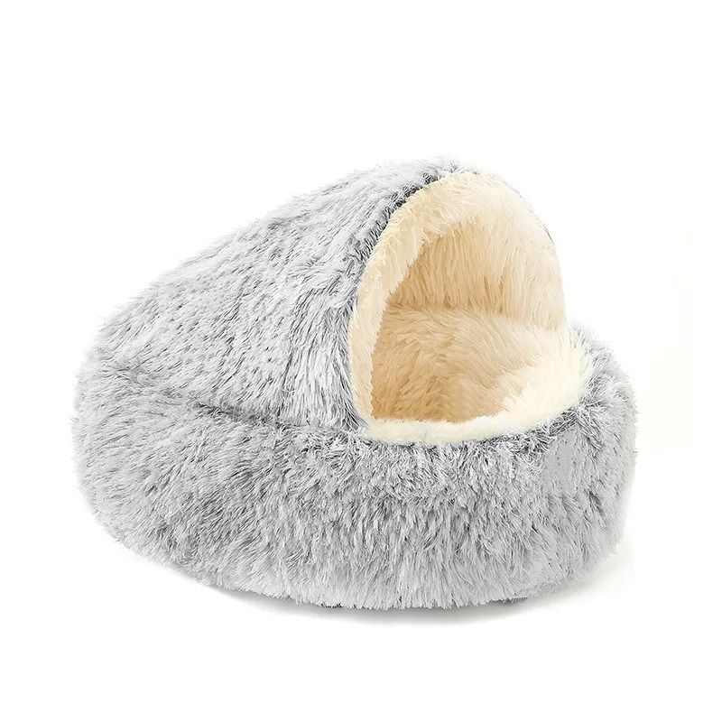 2 In 1 Plush Round Pet Bed and Sleep Bag