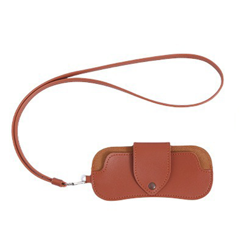 Retro Leather Glasses Storage Case Double Sided Portable Protective for Sunglasses & Eyeglasses