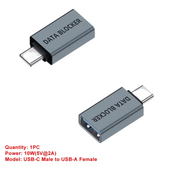 USB C Data Blocker Charging Only Privacy Protection Adapter