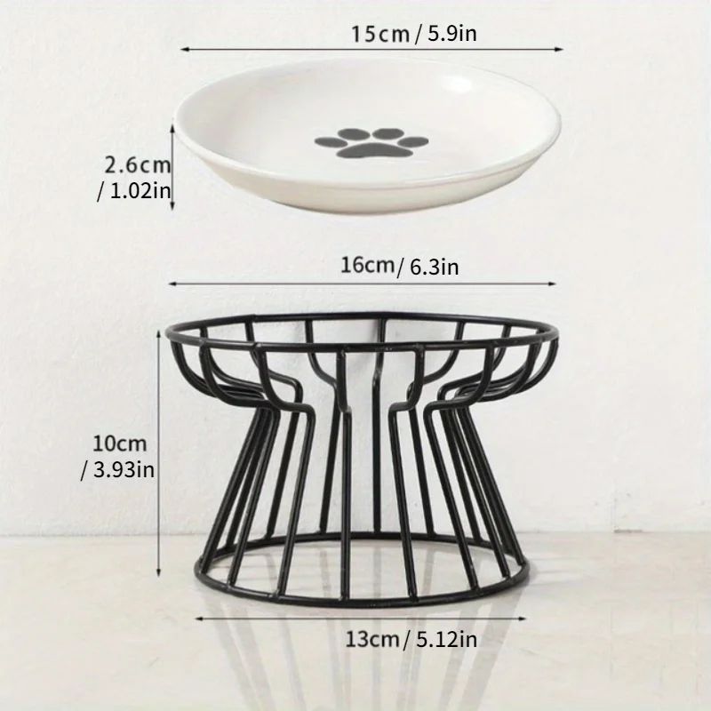 Elevated Ceramic Pet Food Bowl with Stand