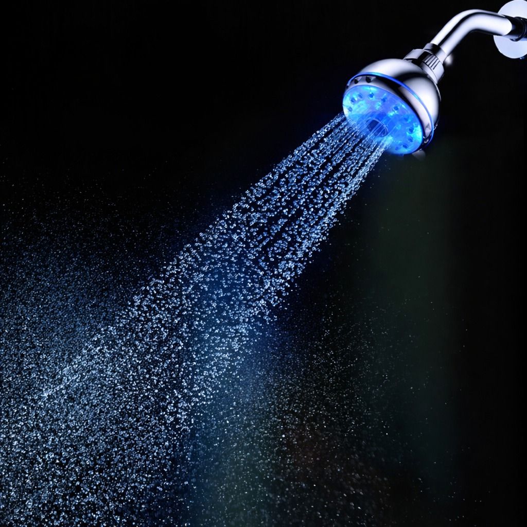 Colorful LED Shower Head with RGB Light – Water Flow Activated, No Batteries Needed