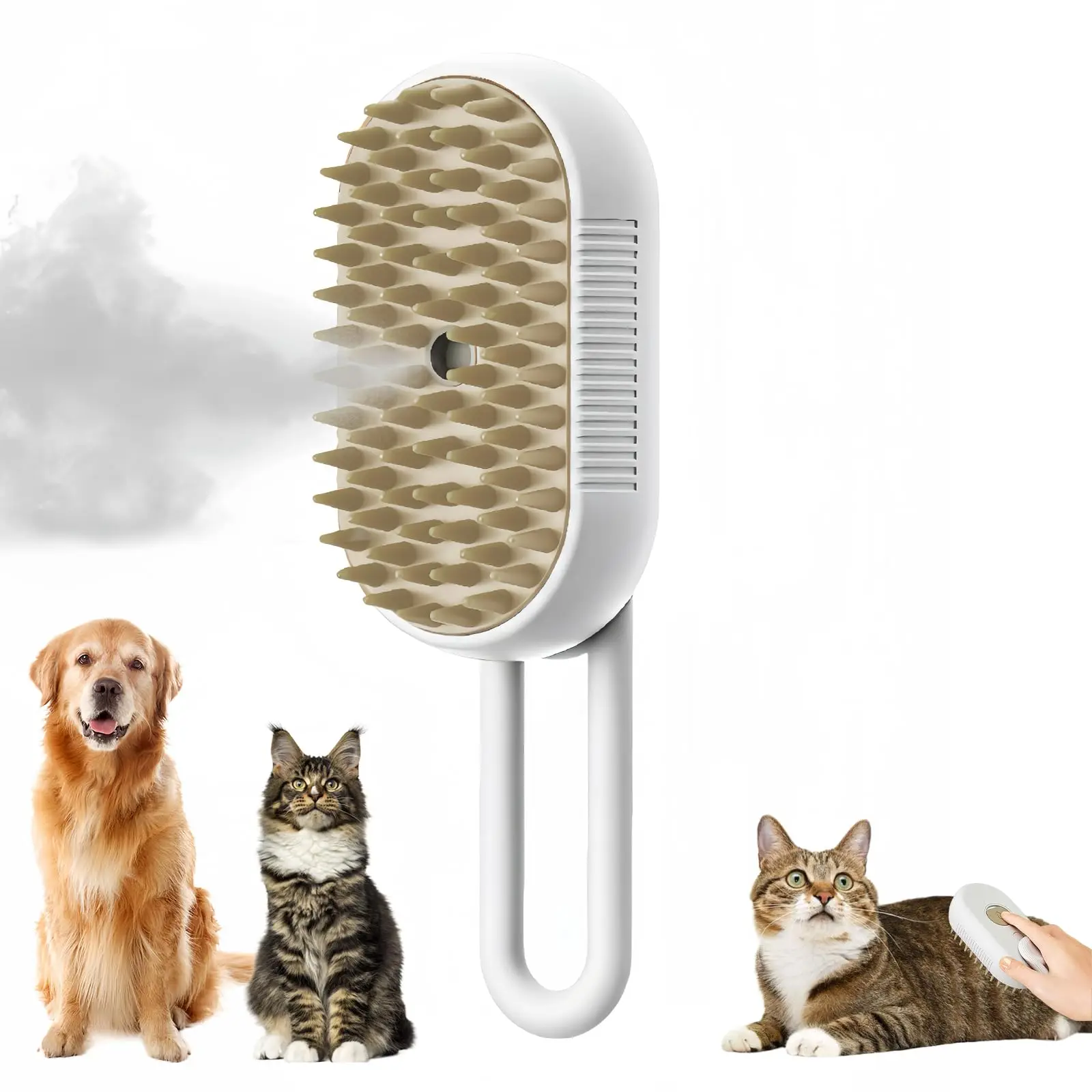 Cat Dog Pet Spray Massage Brush One Button Steam Spray Rotatable Floating Hair Bath and Hair Removal Comb