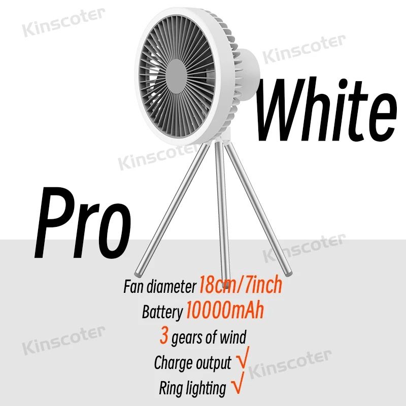 Rechargeable Camping Fan Power Bank with 10000 mAh & 4000 mAh Options