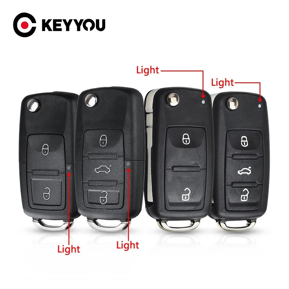 Folding Remote Key Shell Replacement for Volkswagen, Seat & Skoda