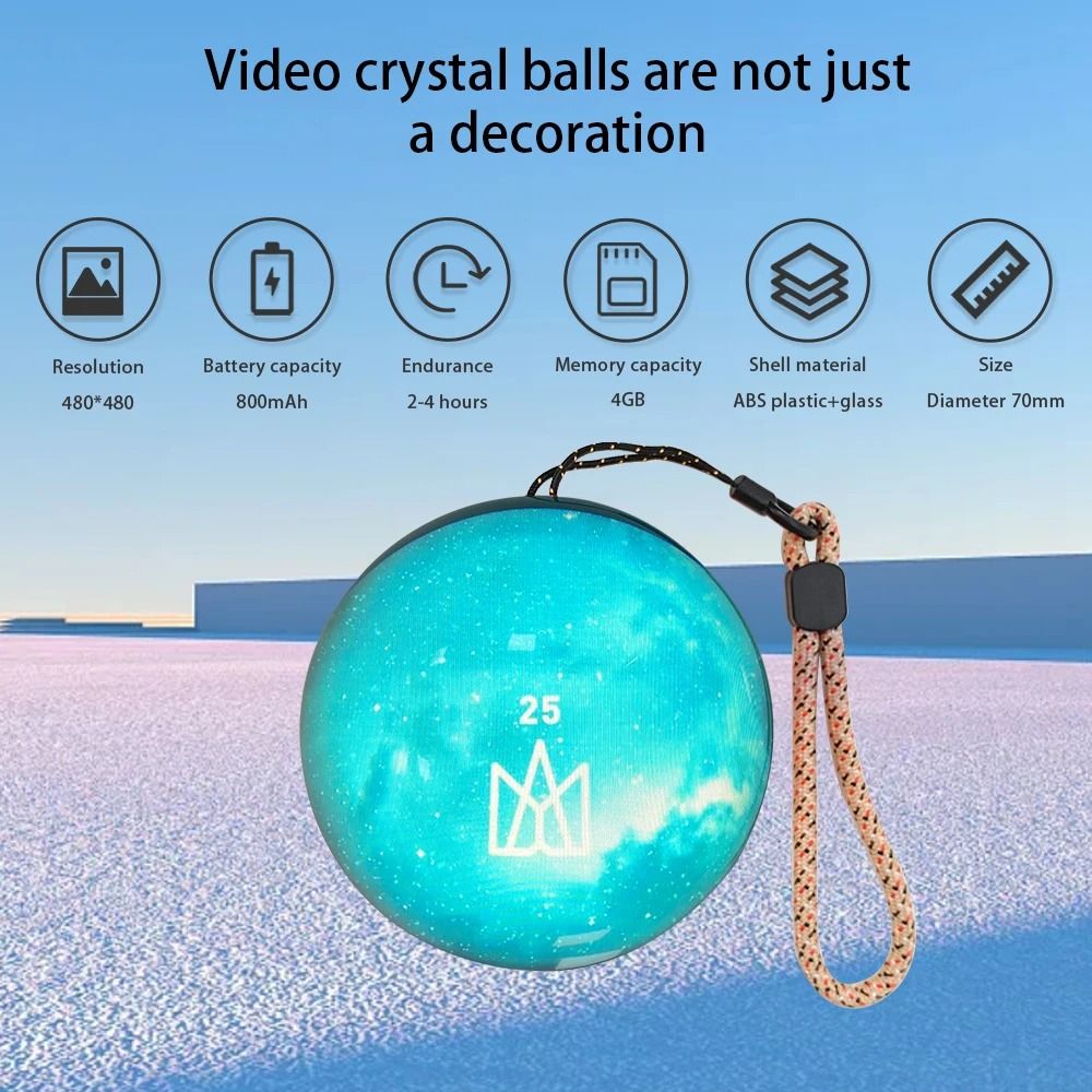 Customizable Video Glass Ball Lamp with Spherical Pixel Display