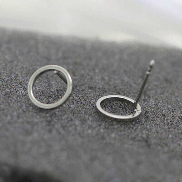Open Circle Stud Earrings