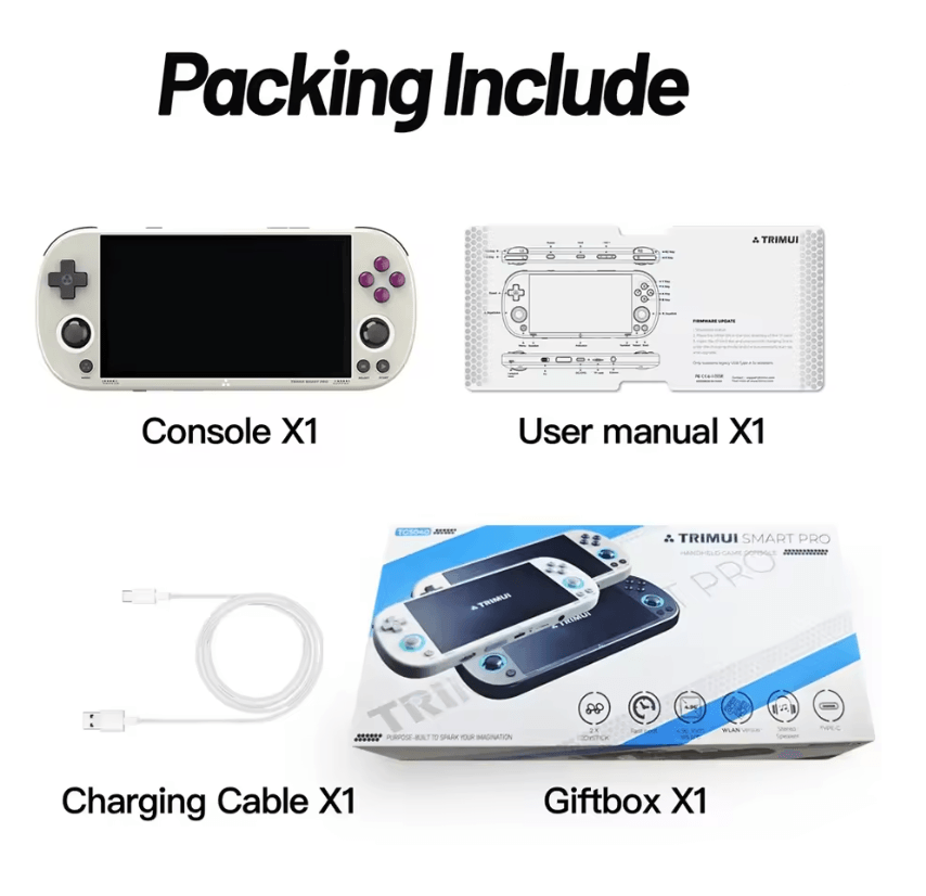 Trimui Smart Pro Retro Handheld Game Console with 4.96 Inch IPS Screen and RGB Lighting