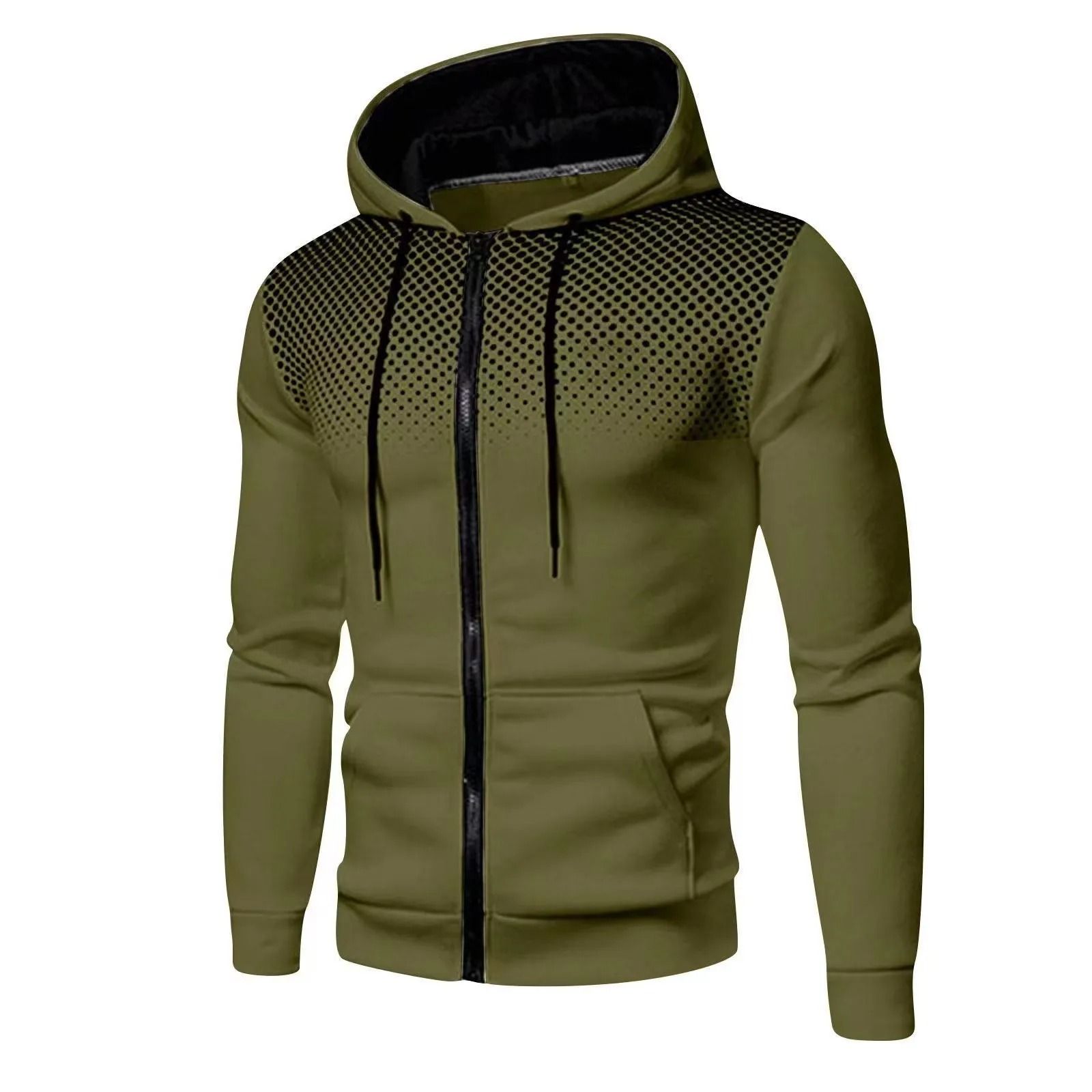 Mens Zip Up Fleece Bomber Jacket Hooded Casual Coat