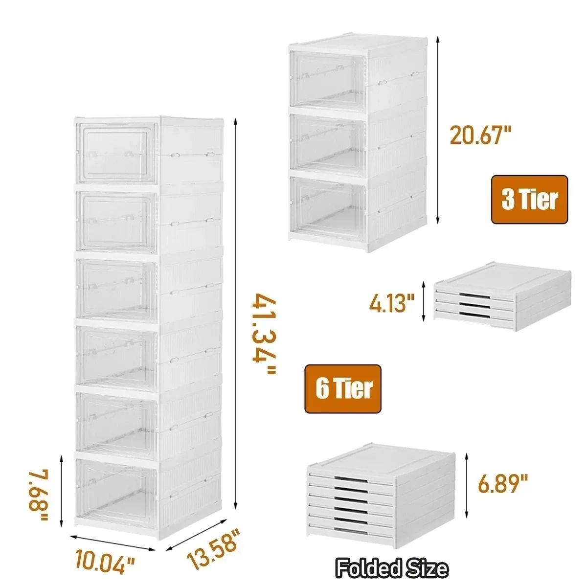 6-Tier Modular High-Capacity Footwear Cabinet
