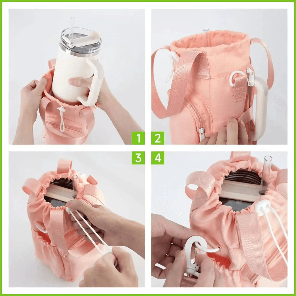 Outdoor Waterproof Insulated Water Bottle Pouch with Adjustable Strap
