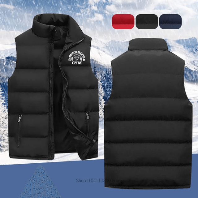 Modern Mens Sleeveless Puffer Vest Mandarin Collar Casual Jacket