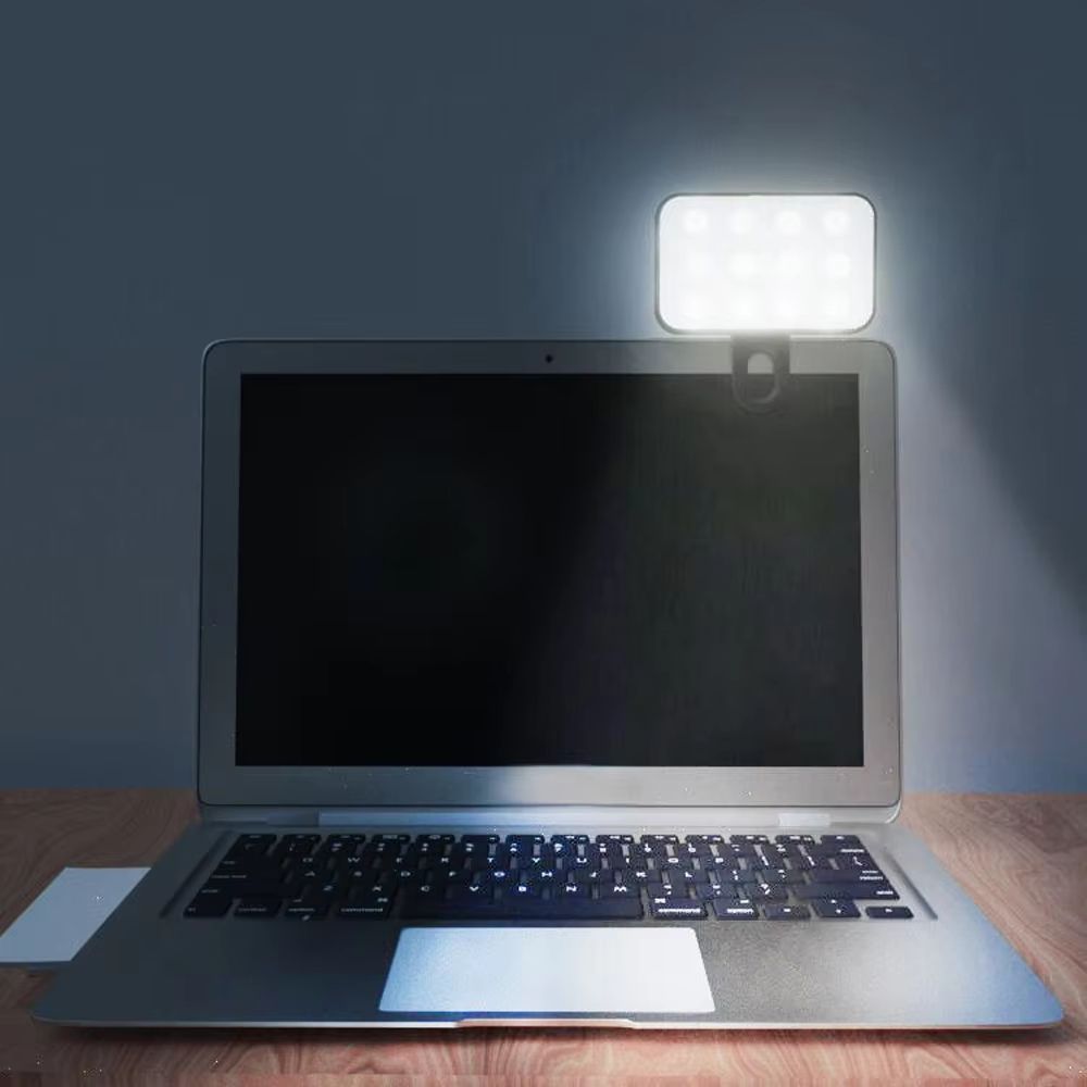 Portable Selfie Fill Light Clip On Rechargeable LED Ring Light for Phone and Laptop