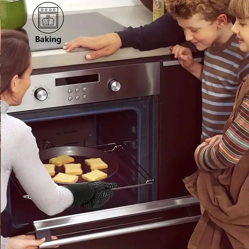 Professional Heat Resistant Oven Glove – Cut-Resistant & Non-Slip Silicone BBQ Mitt
