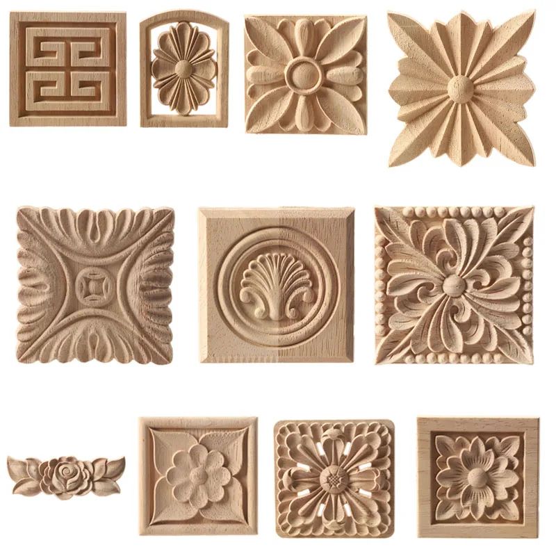 Carved Wood Corner Applique Decorative Furniture Trim Accent