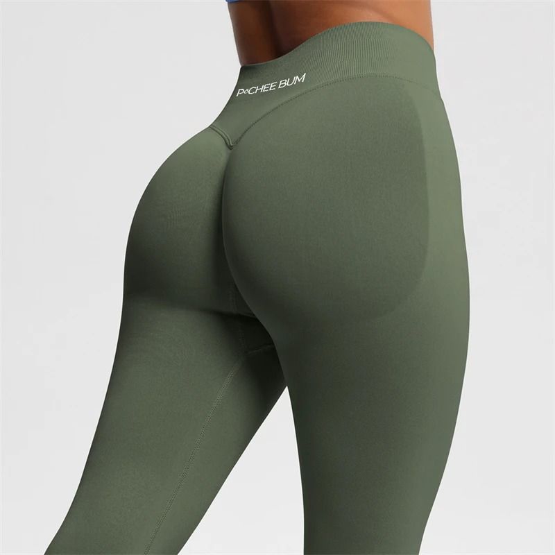 2025 Bum Shaping Leggings Seamless Low Waist Ribbed Gym Pants
