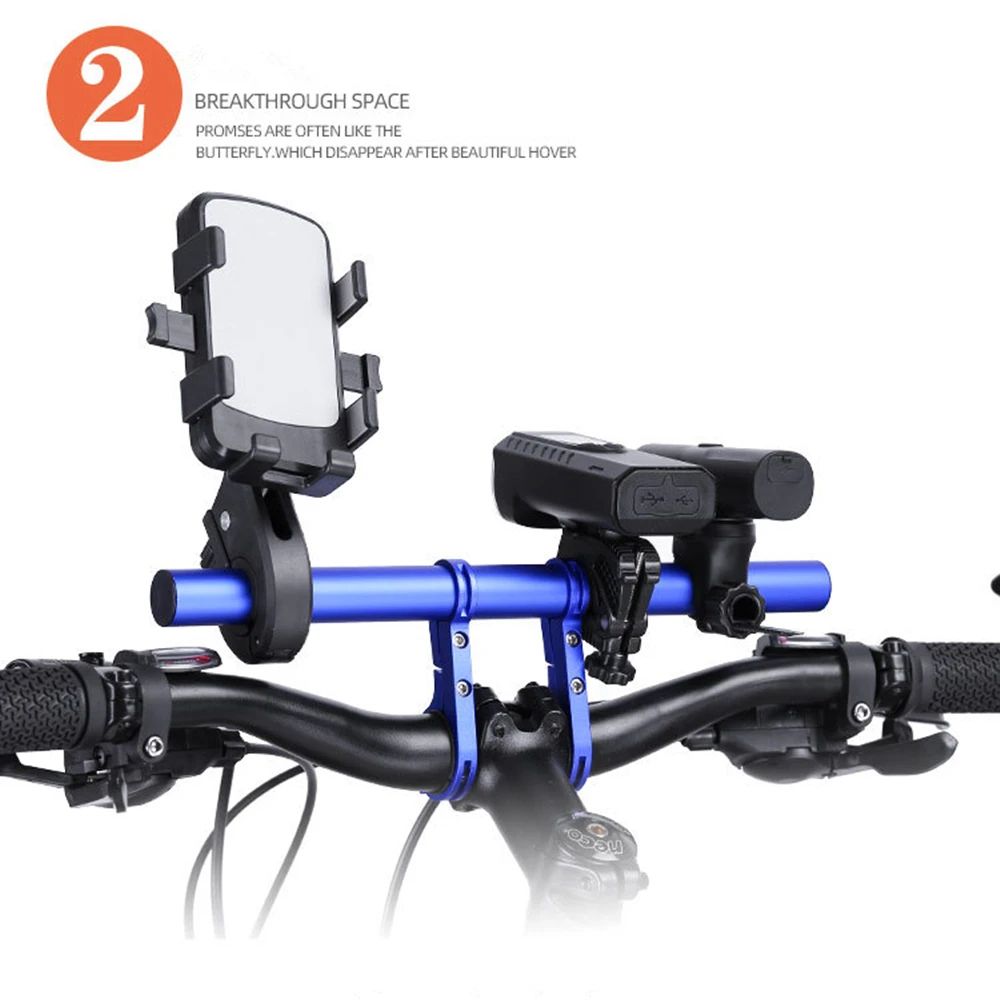 Alloy Bicycle Handlebar Extender – Universal Bike Handlebar Extension Mount for Lights, GPS & Accessories