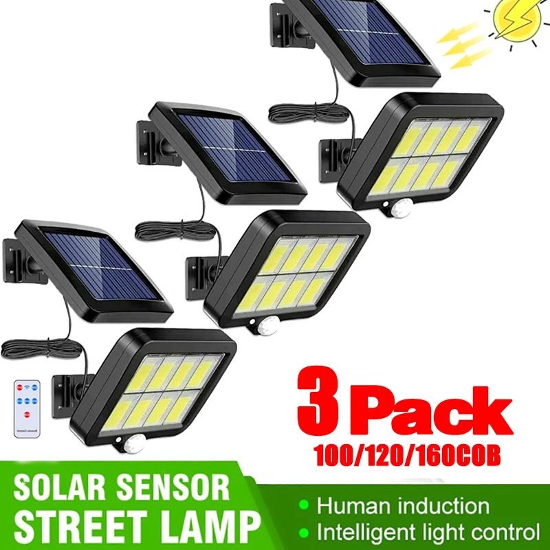 Solar Sensor Split Wall Lamp Waterproof Motion Garden Light with COB LEDs