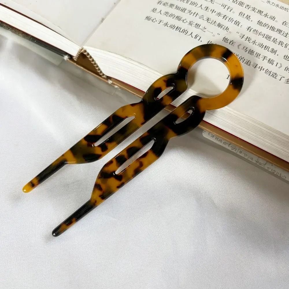 U-Shaped Acetate Hair Stick and Professional Bun Clip