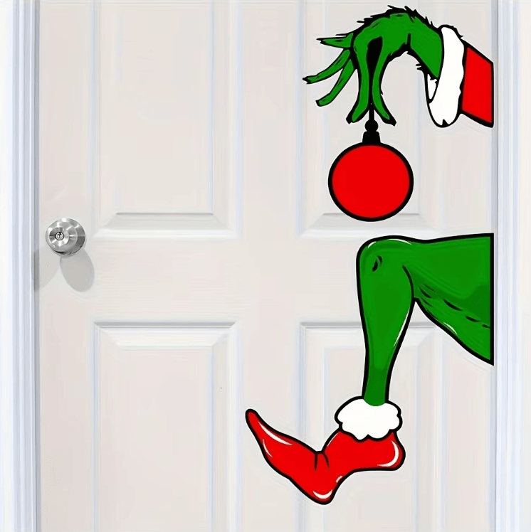 WhovilleFest Christmas Wall Stickers – Fun Grinch-Inspired Holiday Vinyl Decals