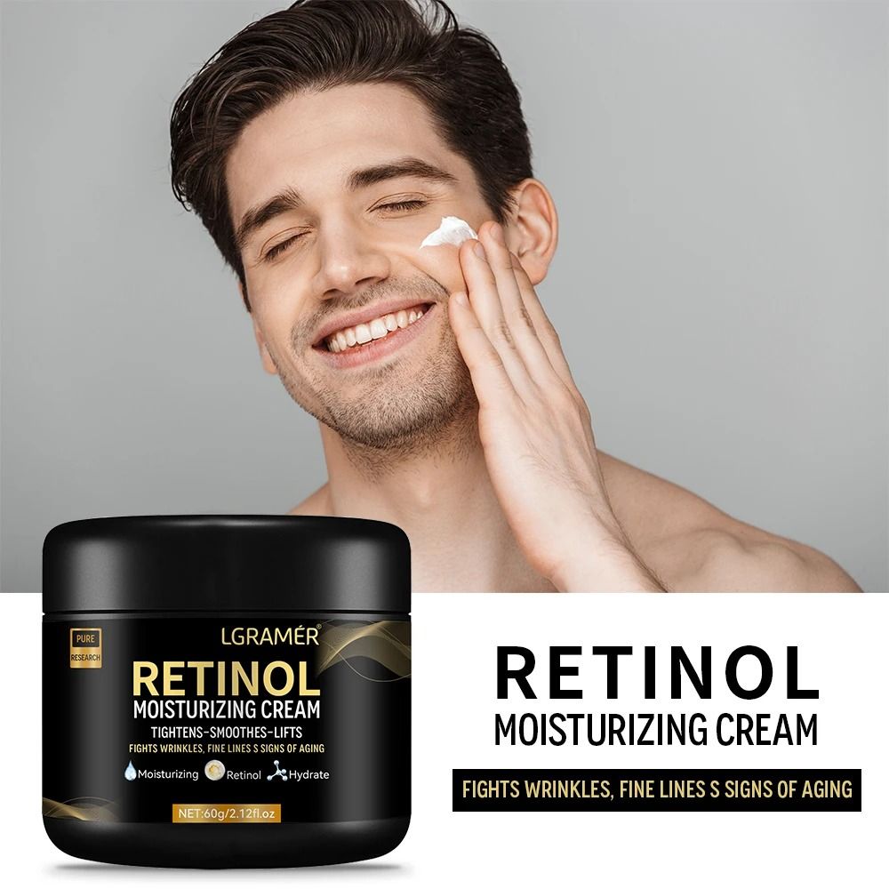 Mens Retinol Face Moisturizer | Anti-Wrinkle & Aging Recovery Cream | Professional Whitening & Pore Shrinking Formula