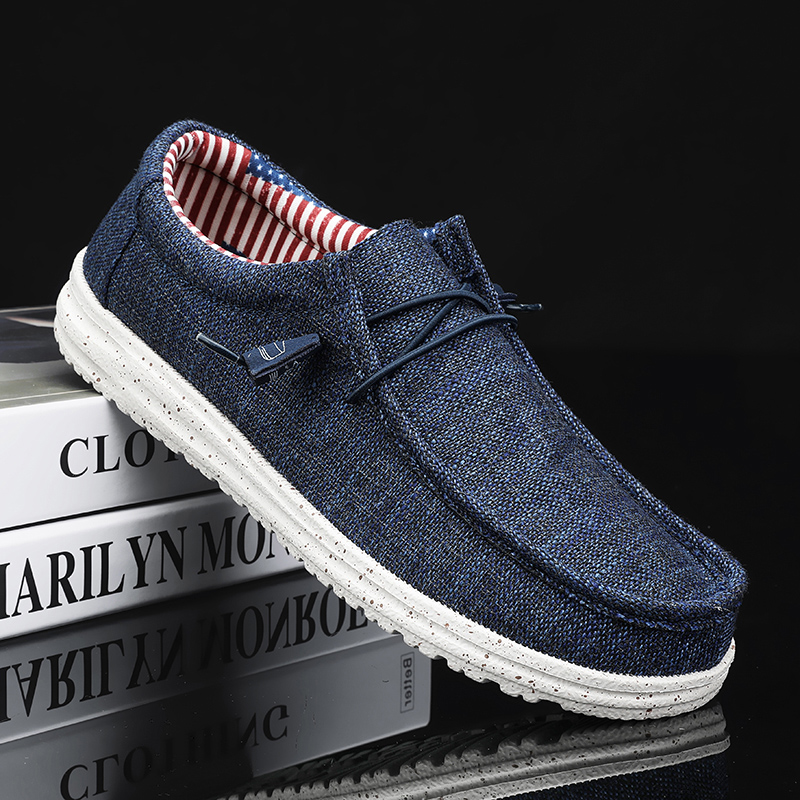 Slip on Men Casual Shoes Canvas Loafers Comfortable Walking Flats Moccasins Non Slip Sneakers