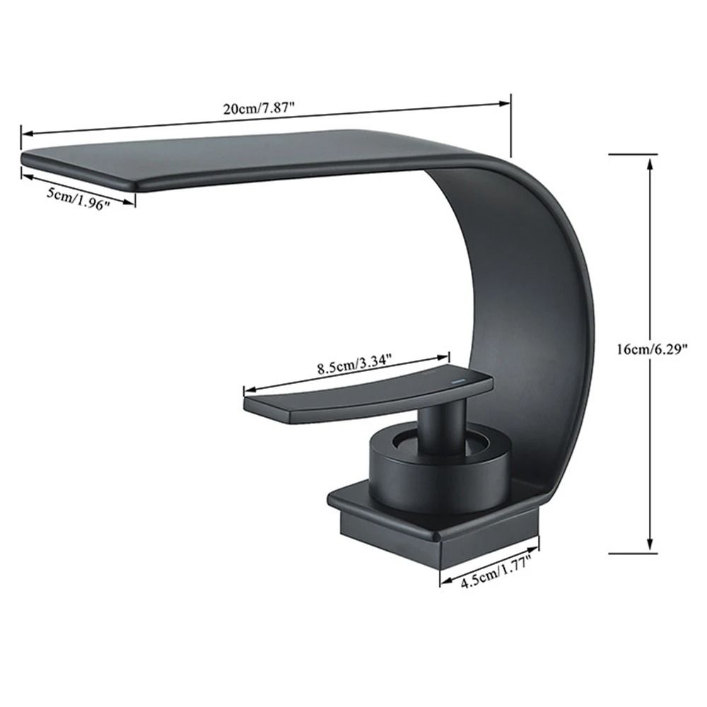 Black Thin Style Bathroom Sink Faucet with Hot and Cold Water Mixer