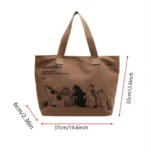 Womens Canvas Tote Bag Spacious Durable Shoulder Handbag with Zipper Closure