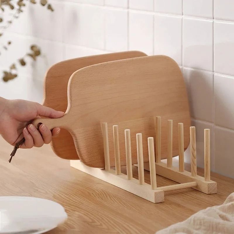 Wooden Kitchen Dish Drying Rack Storage Shelf Organizer