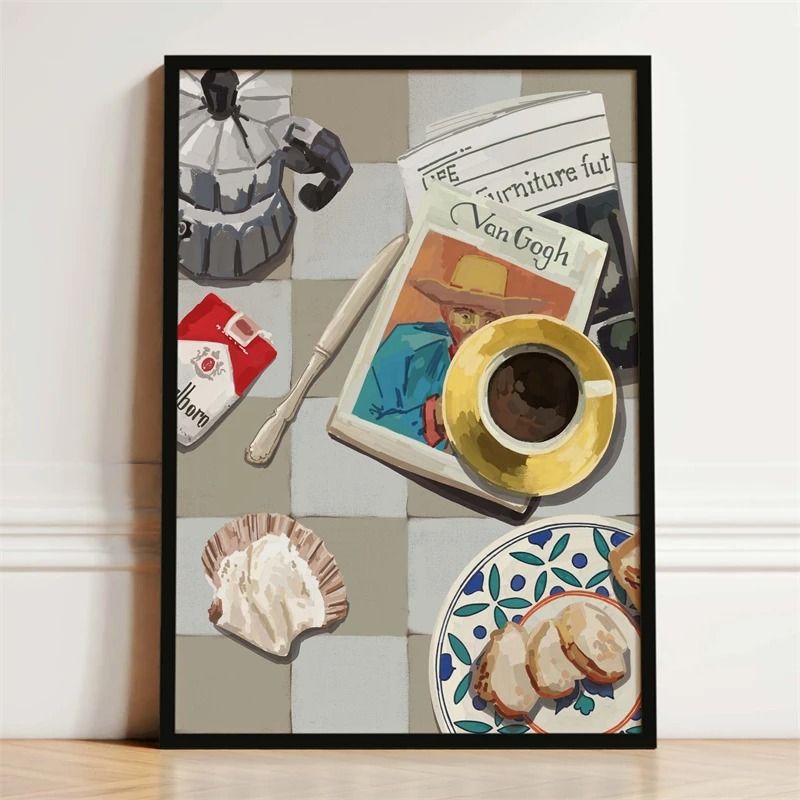 Gastronomic Narrative Canvas – High-Definition French Breakfast Architectural Art