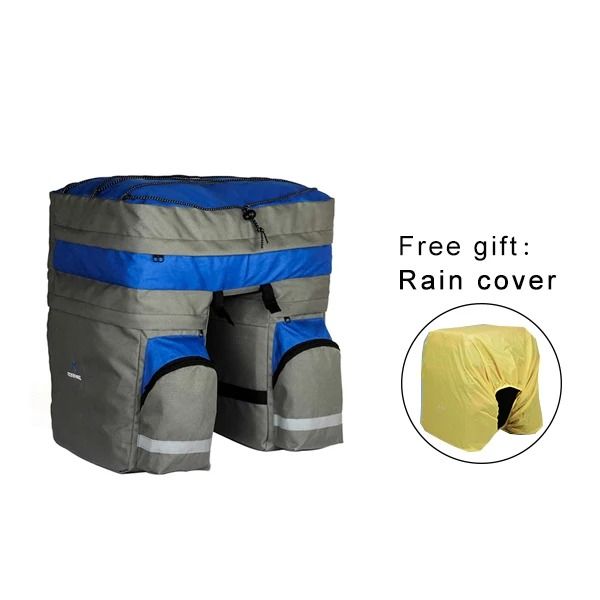Roswheel 60L Bicycle Rear Seat Trunk Bag Double Pannier with Rain Cover